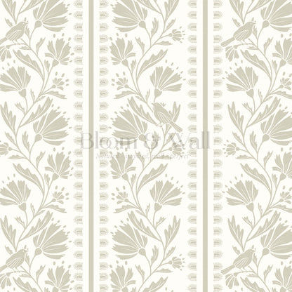Laure Bramble Birds Taupe Wallpaper
