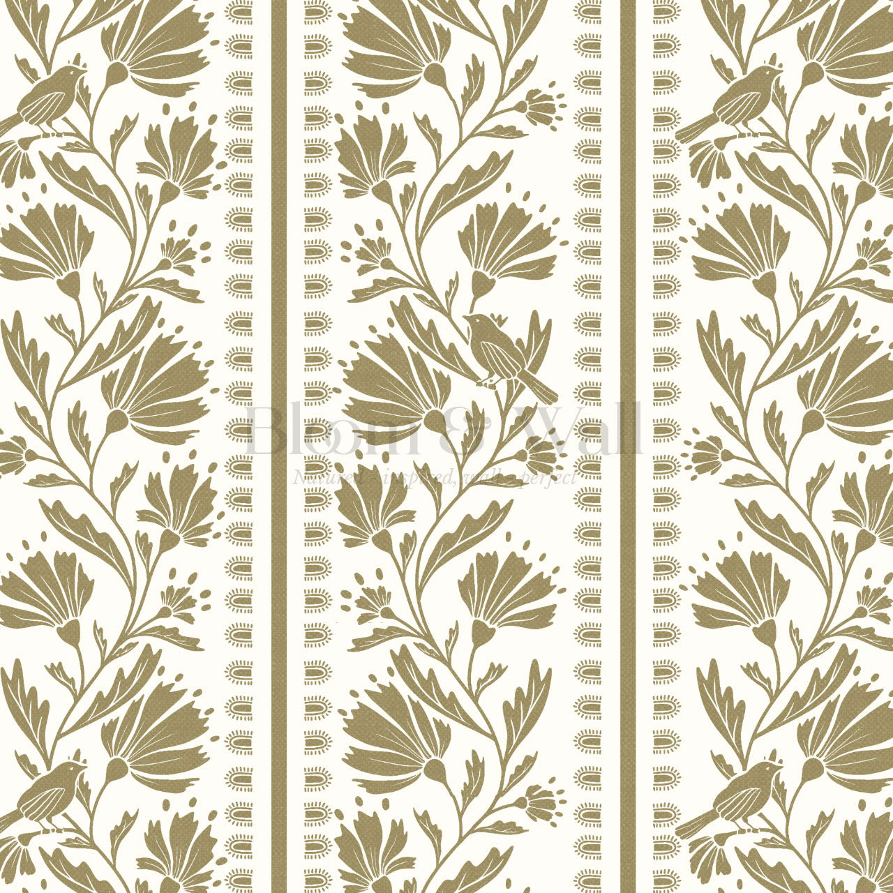 Laure Bramble Birds Olive Wallpaper