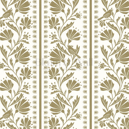 Laure Bramble Birds Olive Wallpaper