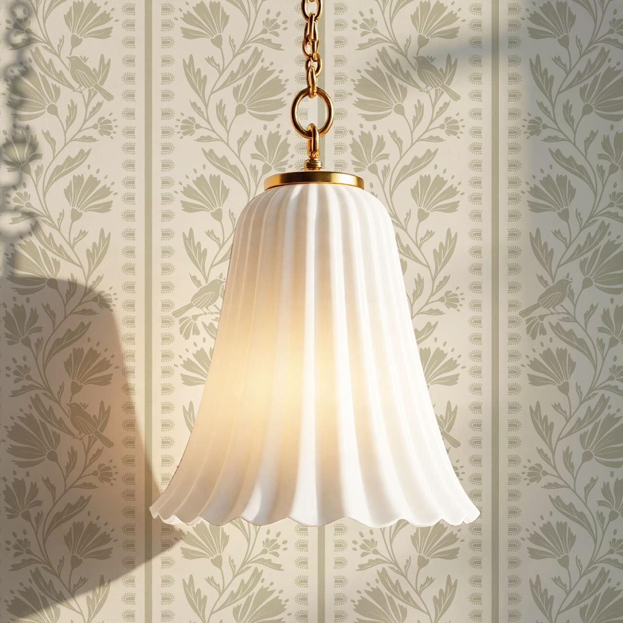 Laure Bramble Birds Taupe Wallpaper