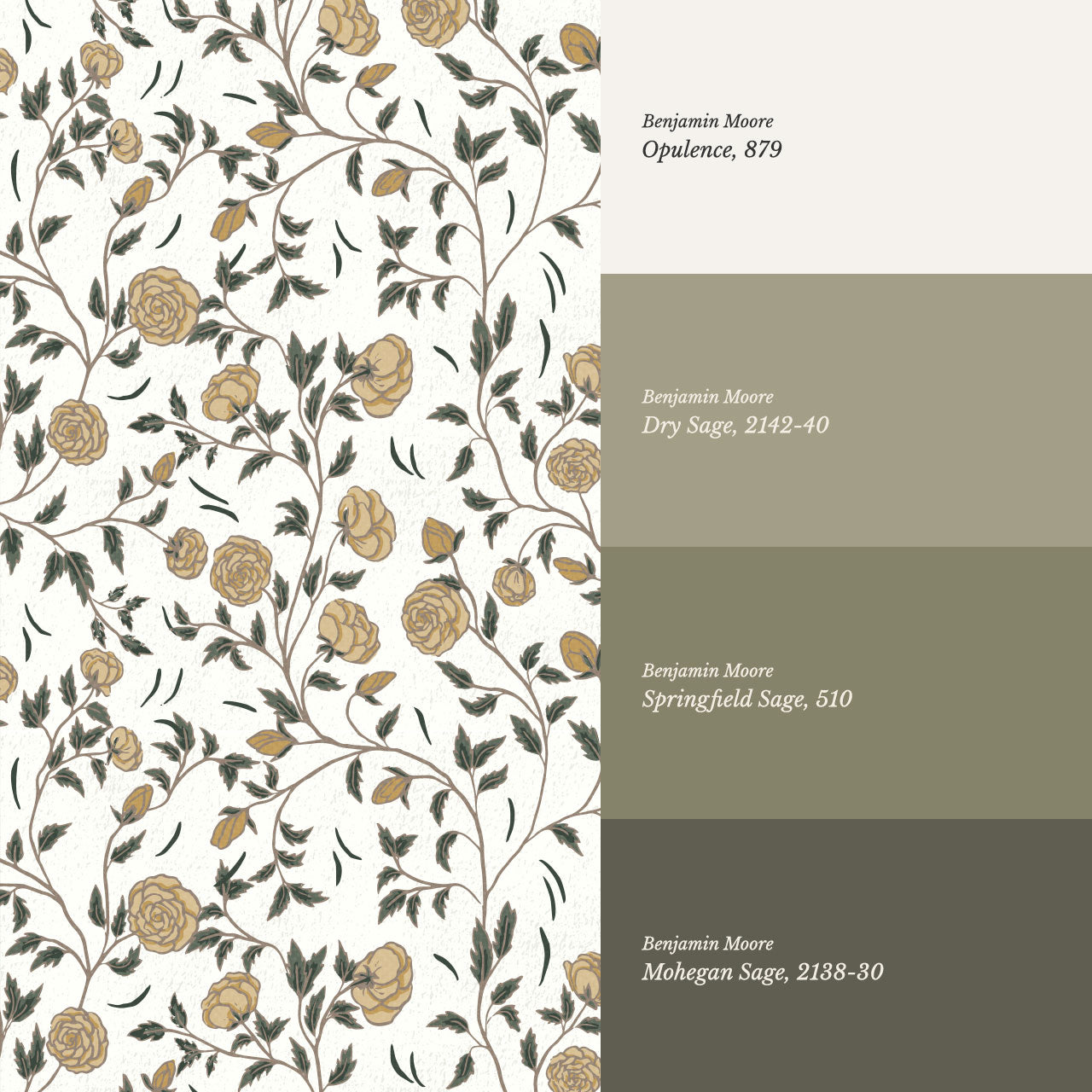 Laure Rose Thicket Butter Wallpaper