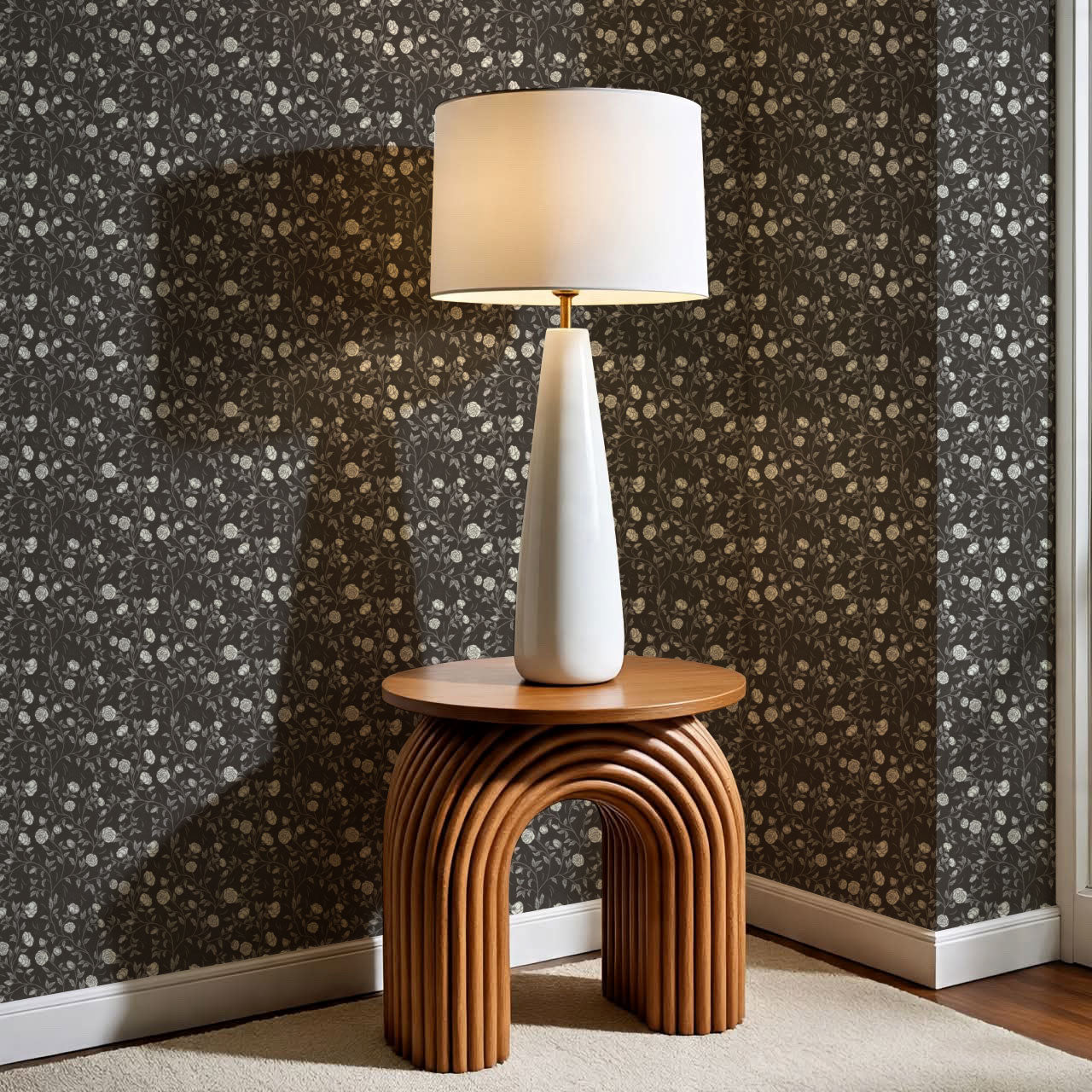 Laure Rose Thicket Coffee Wallpaper