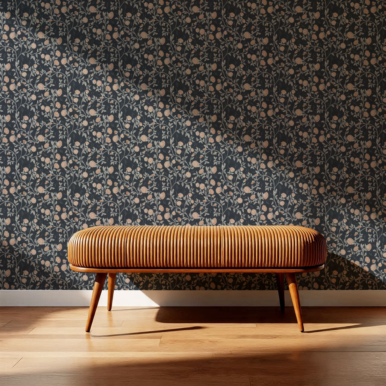 Laure Rose Thicket Blue Wallpaper