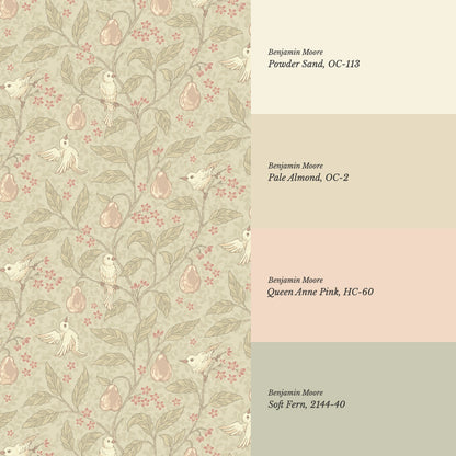 Lauren Pear Tree Beige Blush Wallpaper