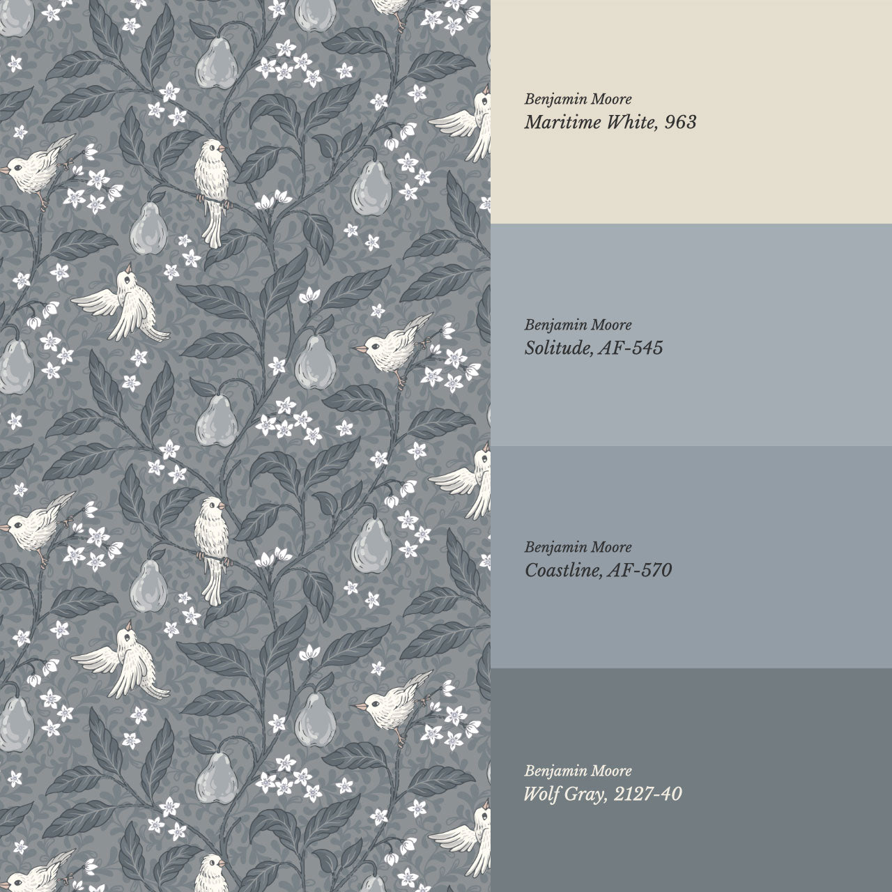 Lauren Pear Tree Slate Wallpaper