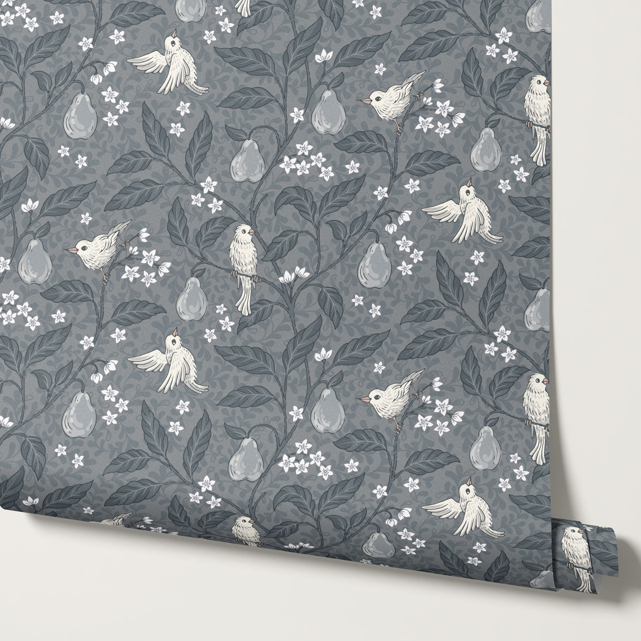 Lauren Pear Tree Slate Wallpaper