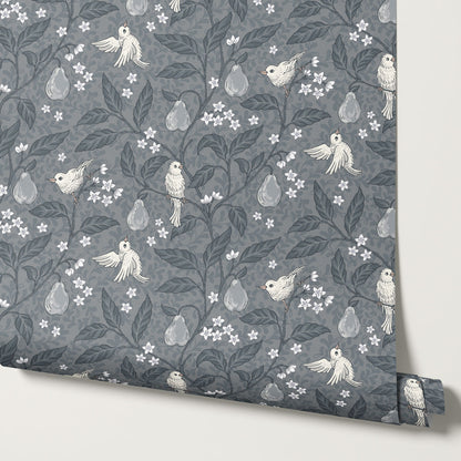 Lauren Pear Tree Slate Wallpaper