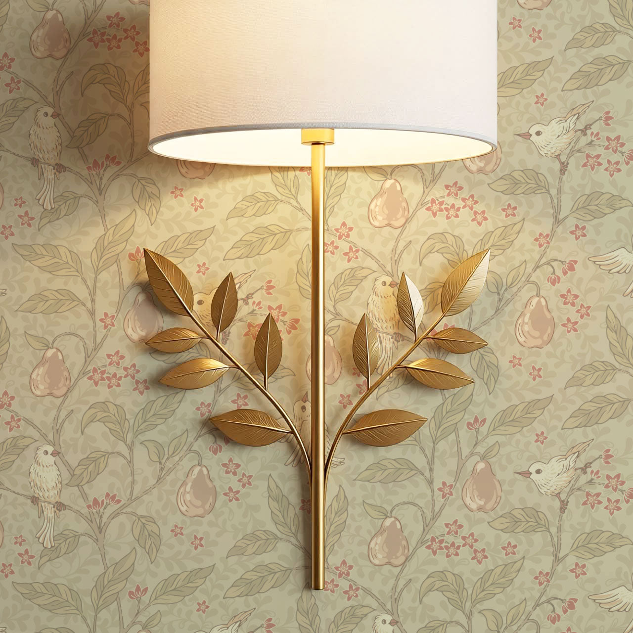 Lauren Pear Tree Beige Blush Wallpaper