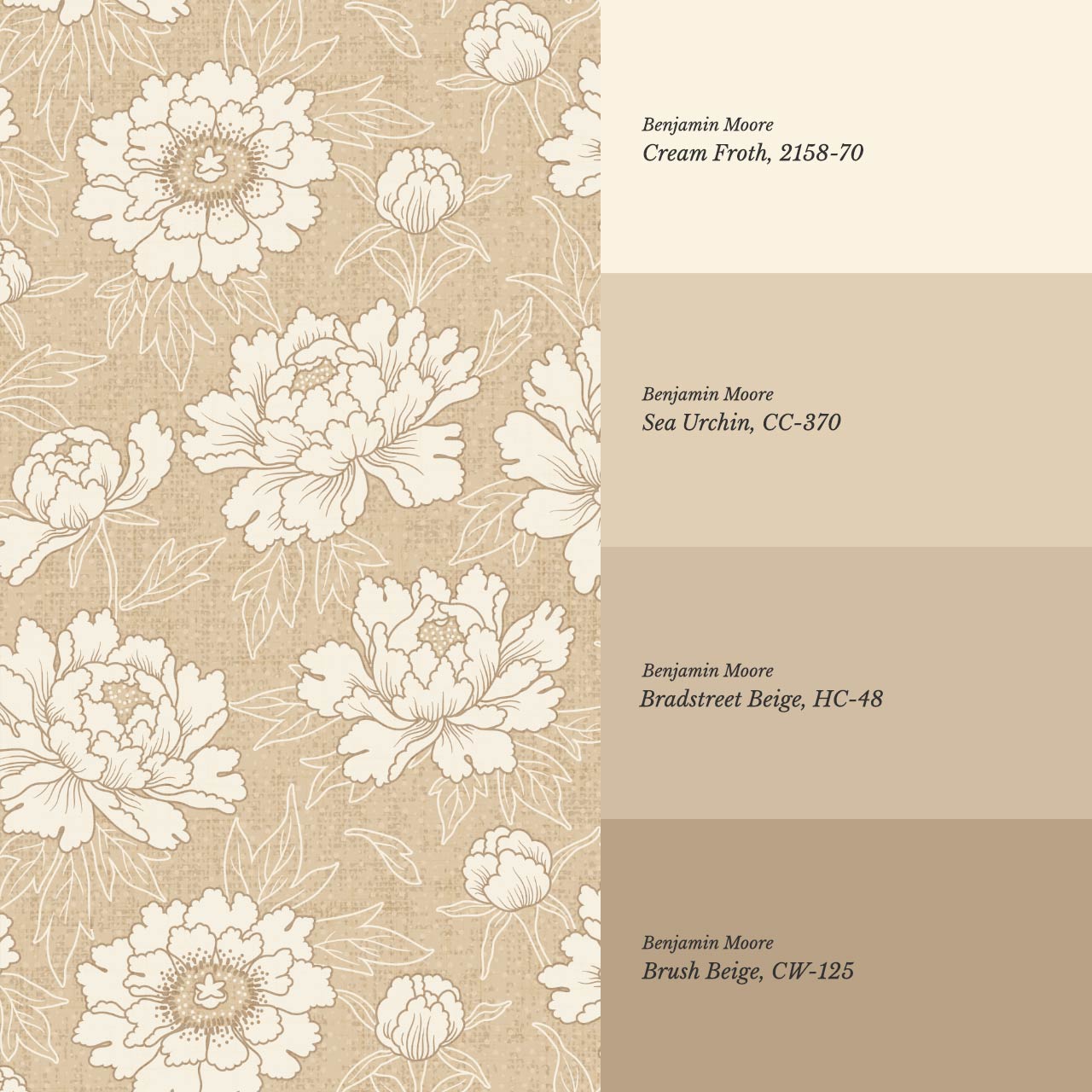 Lauri Peonies Tawny Cream Wallpaper