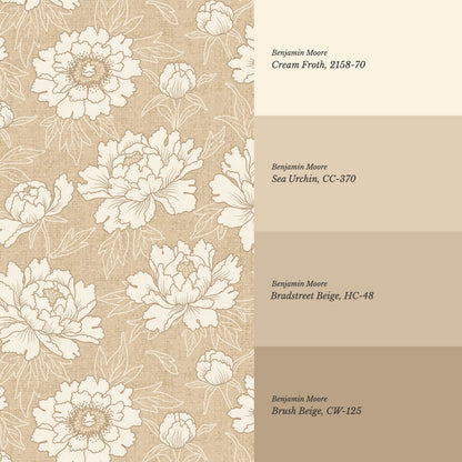 Lauri Peonies Tawny Cream Wallpaper