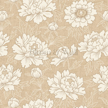 Lauri Peonies Tawny Cream Wallpaper