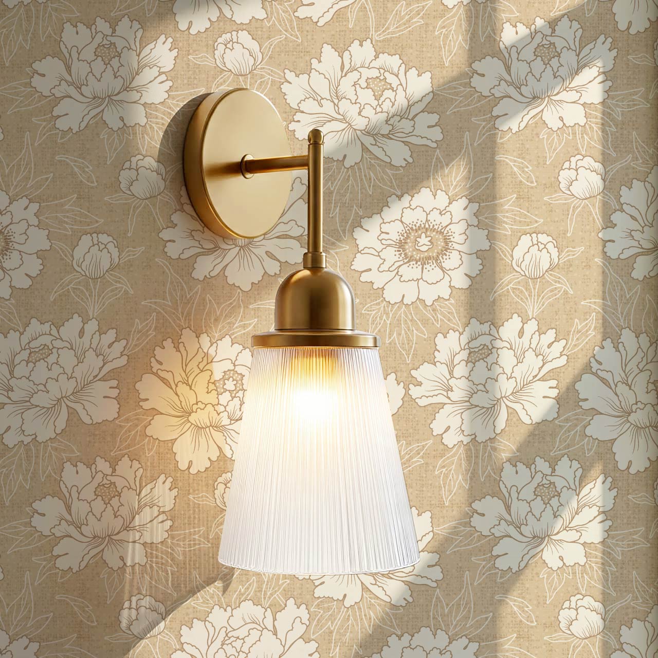 Lauri Peonies Tawny Cream Wallpaper