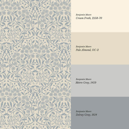 Laverne Graceful Daisy French Blue Butter Wallpaper