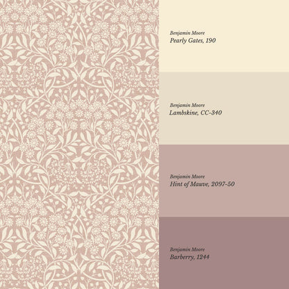 Laverne Graceful Daisy Pale Berry Cream Wallpaper