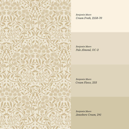 Laverne Graceful Daisy Honey Cream Wallpaper