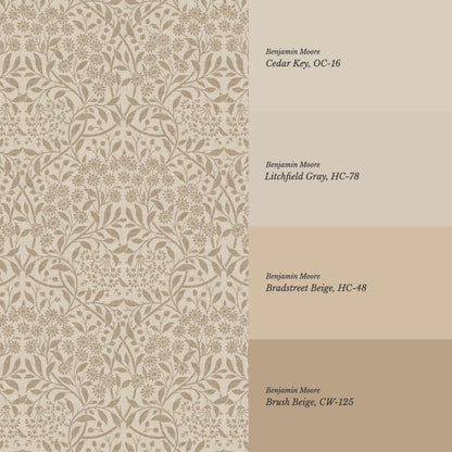 Laverne Graceful Daisy Taupe Brown Wallpaper