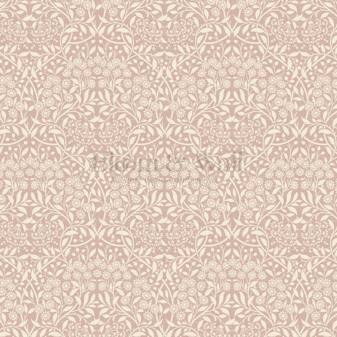 Laverne Graceful Daisy Pale Berry Cream Wallpaper