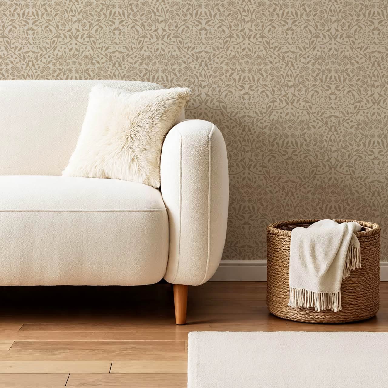 Laverne Graceful Daisy Taupe Brown Wallpaper
