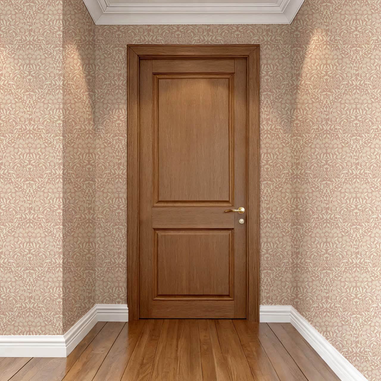 Laverne Graceful Daisy Pale Berry Cream Wallpaper