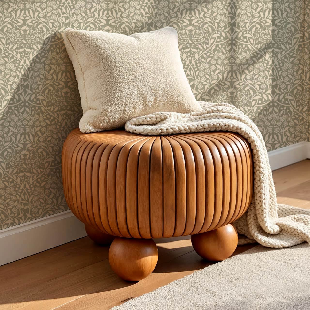Laverne Graceful Daisy Sage Cream Wallpaper