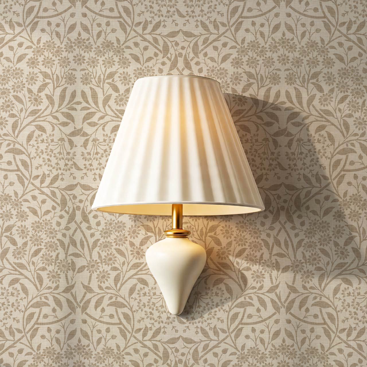 Laverne Graceful Daisy Taupe Brown Wallpaper