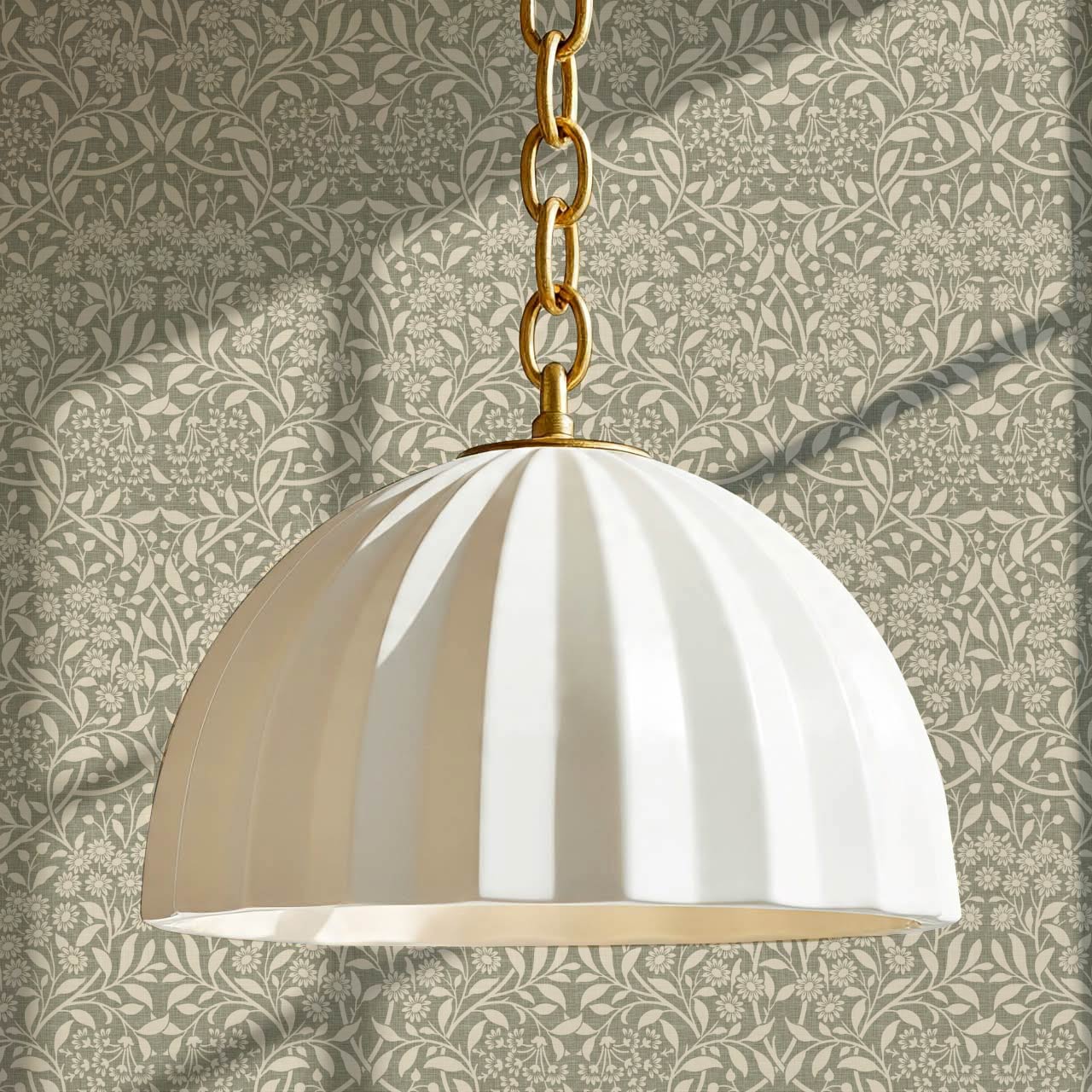 Laverne Graceful Daisy Sage Cream Wallpaper