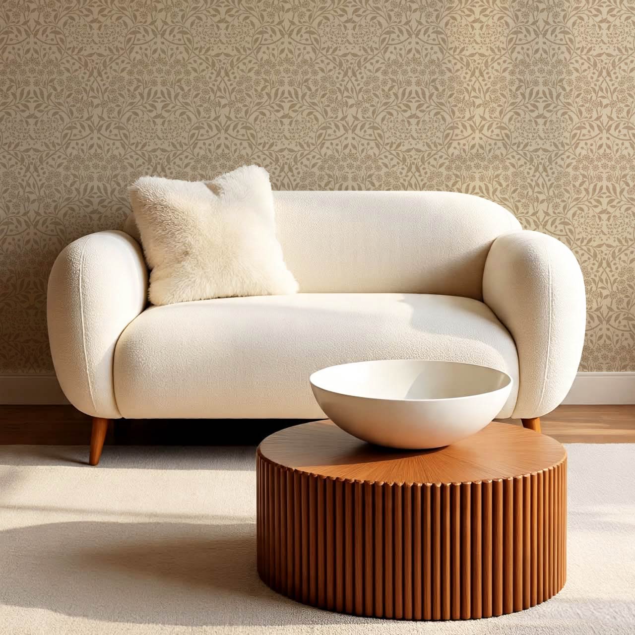 Laverne Graceful Daisy Taupe Brown Wallpaper