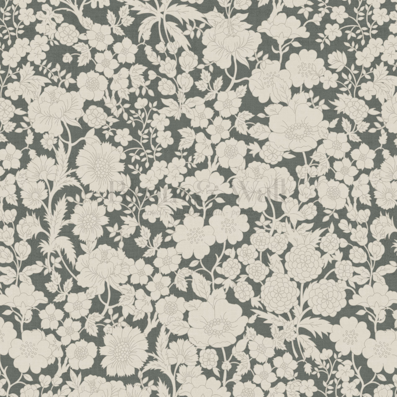 Lea Pale Teal Wildflowers Wallpaper