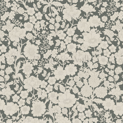 Lea Pale Teal Wildflowers Wallpaper