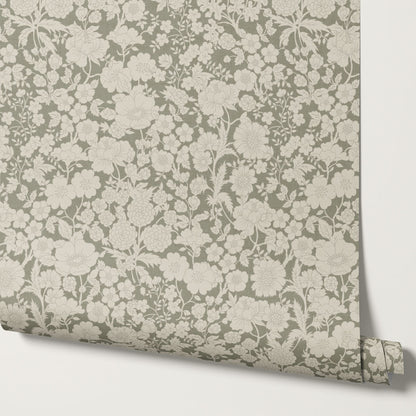 Lea Olive Wildflowers Wallpaper
