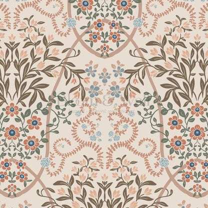 Leighton Victorian Garden Antique Oat Wallpaper