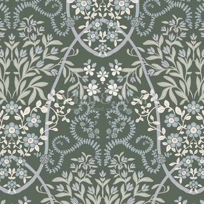 Leighton Victorian Garden Forest Wallpaper