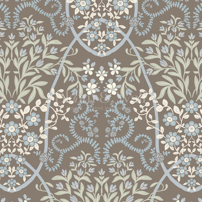 Leighton Victorian Garden Earth Wallpaper