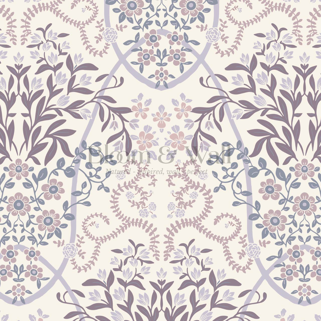 Leighton Victorian Garden Plum Wallpaper