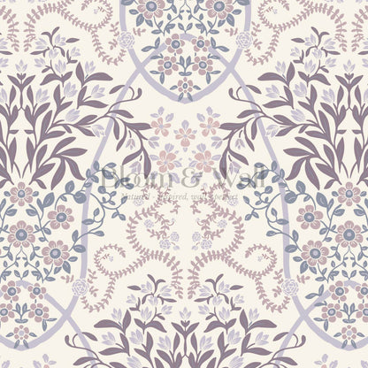 Leighton Victorian Garden Plum Wallpaper