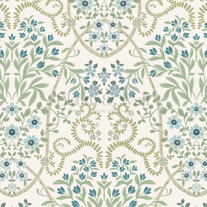 Leighton Victorian Garden Spring Green Wallpaper