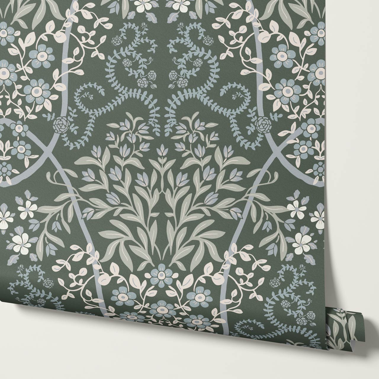 Leighton Victorian Garden Forest Wallpaper