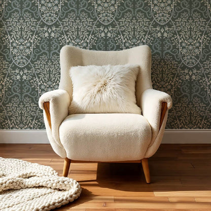 Leighton Victorian Garden Forest Wallpaper