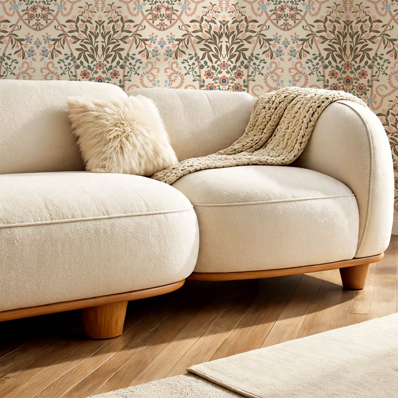 Leighton Victorian Garden Antique Oat Wallpaper