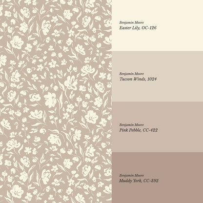 Leilani All Over Floral Pale Mauve Walpaper