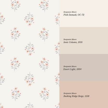 Brynlee Damask Floral Cream Wallpaper