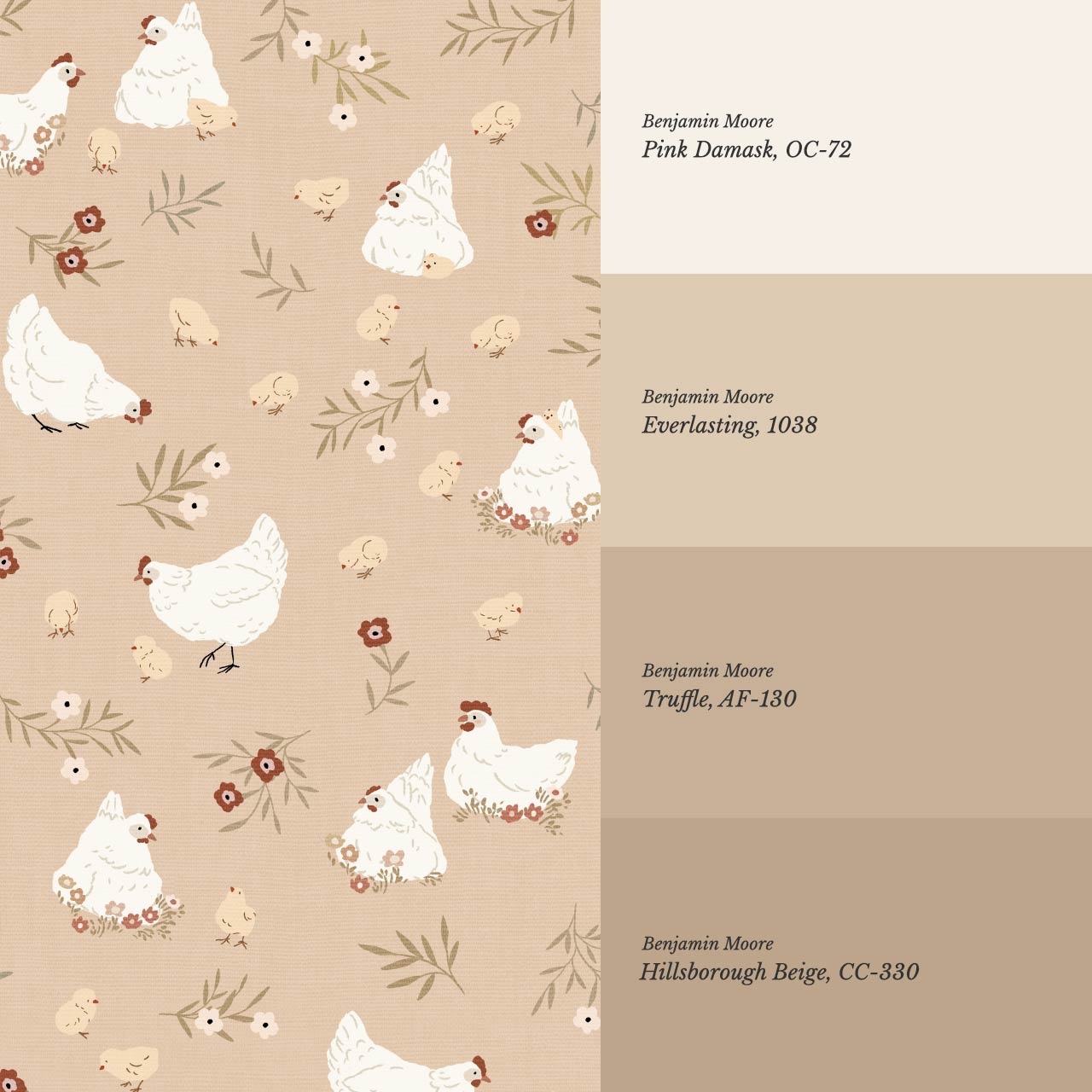 Lena Hens & Chicks Peach Wallpaper