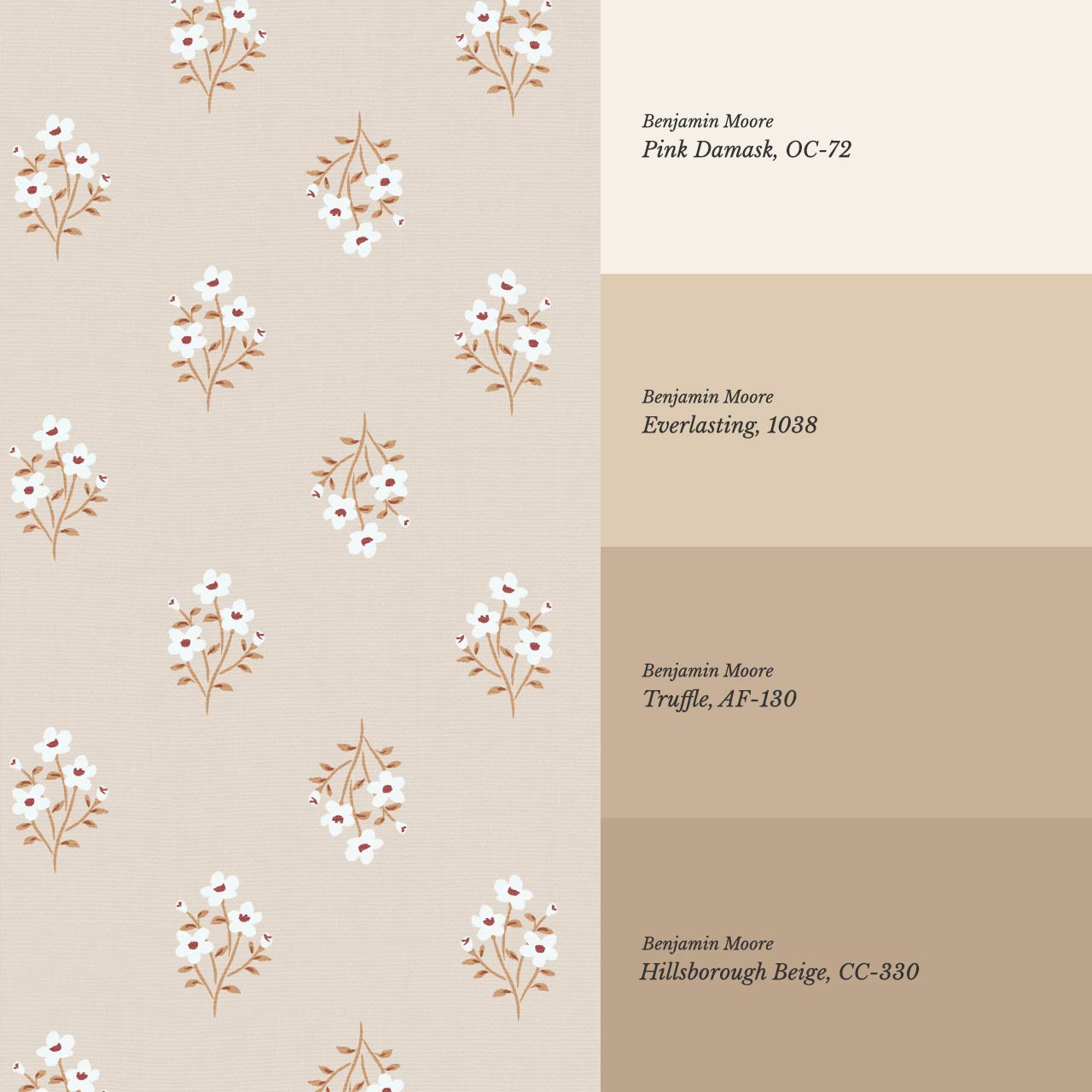 Brynlee Damask Floral Soft Peach Wallpaper