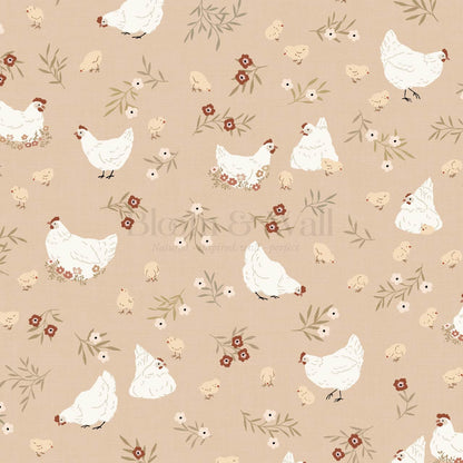 Lena Hens & Chicks Peach Wallpaper