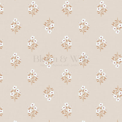 Brynlee Damask Floral Soft Peach Wallpaper