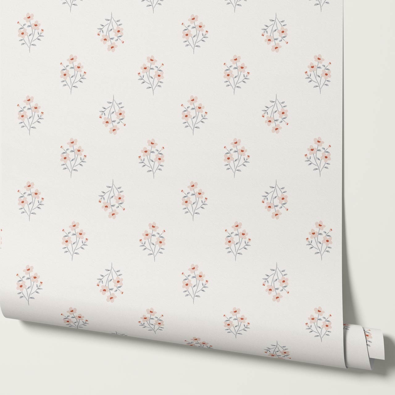 Brynlee Damask Floral Cream Wallpaper