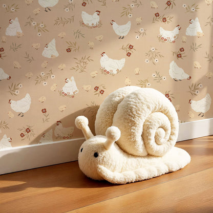 Lena Hens & Chicks Peach Wallpaper