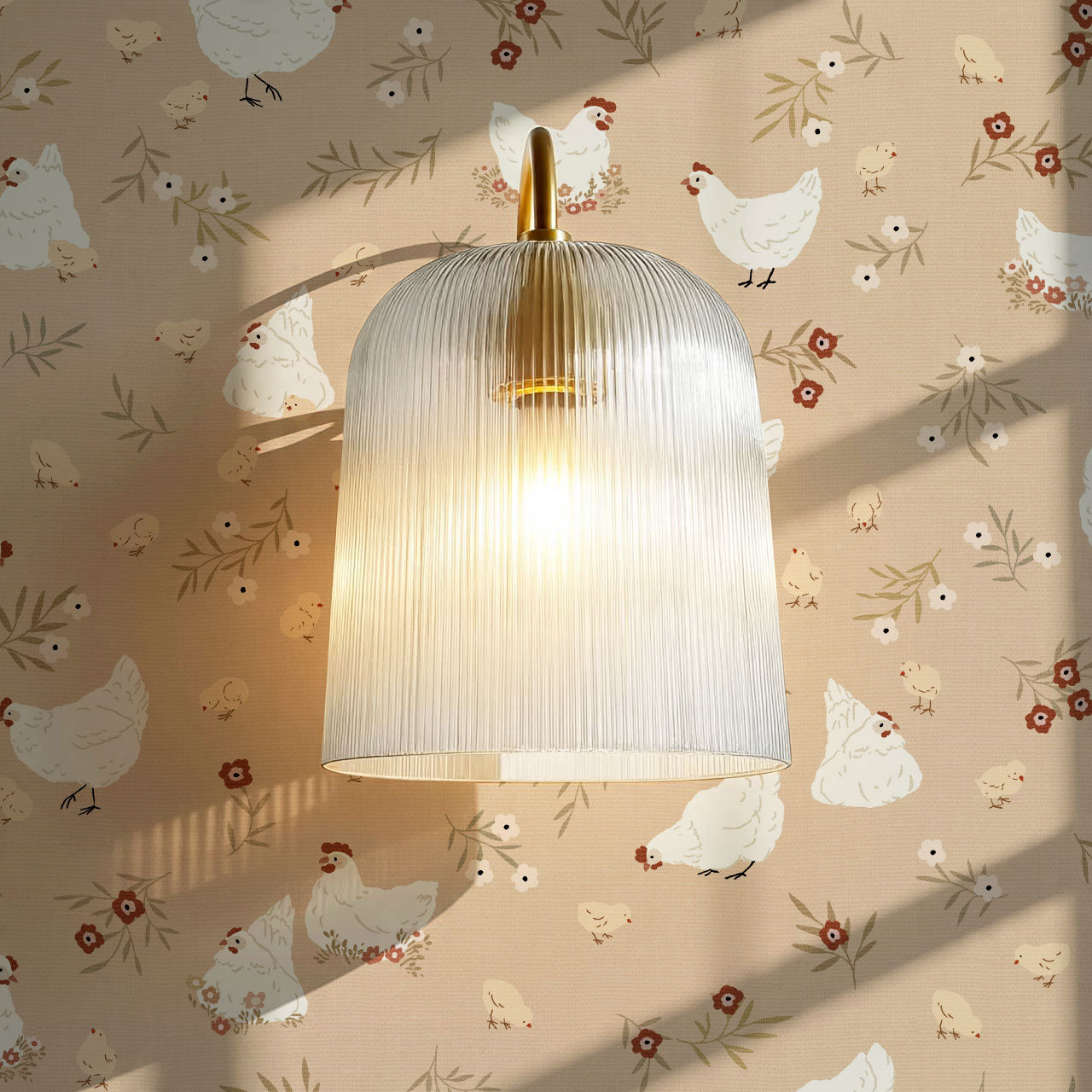 Lena Hens & Chicks Peach Wallpaper