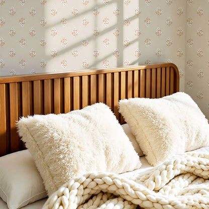 Brynlee Damask Floral Soft Peach Wallpaper