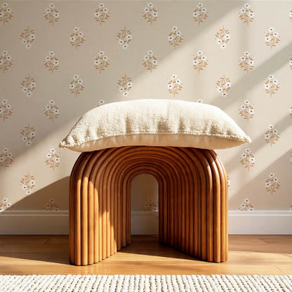 Brynlee Damask Floral Soft Peach Wallpaper